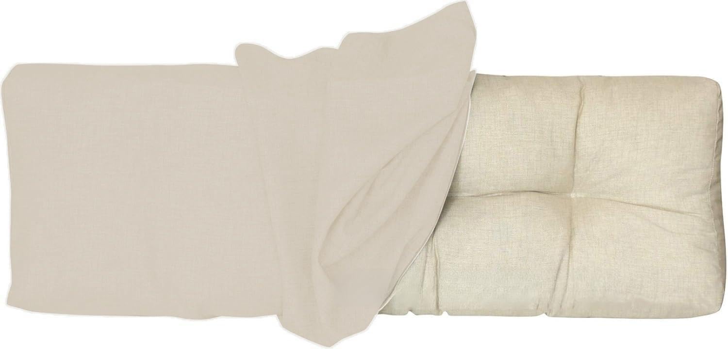 Funda de Cojín de Banco Jardin Exterior 130x40 90x40 150x50 140x40 2/3 plazas, Funda de Repuesto para Asiento con Cremallera, Espesor 5cm Cojines para Banco(Beige,130x60x10cm Thick)