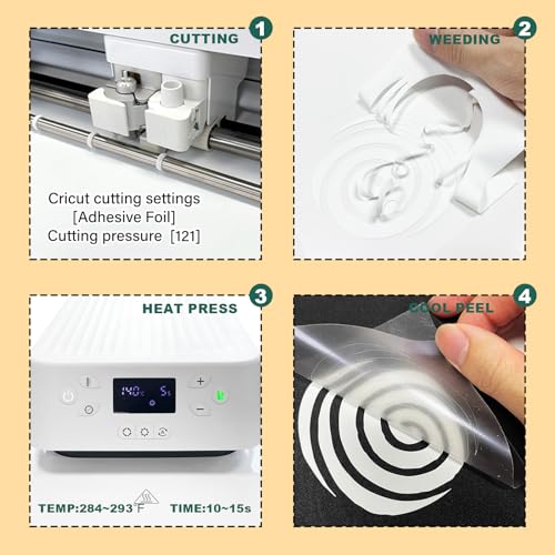 Image of HTV Heat Transfer Vinyl, 12 inch x 20ft White HTV, for All Cutting Machines Designed for DIY T-Shirt Iron on, Easy to Cut Weeding,Perfect for Sportswear, Chool Bags and Many Other Designs