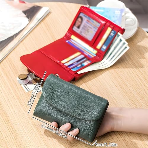 Joyfullygo Wallet, Unisex Pebble Leather Wallet, Unisex Clutch Bags Can Hold Coins Id Cards, With Credit Card Holder (One size,Red-a)3