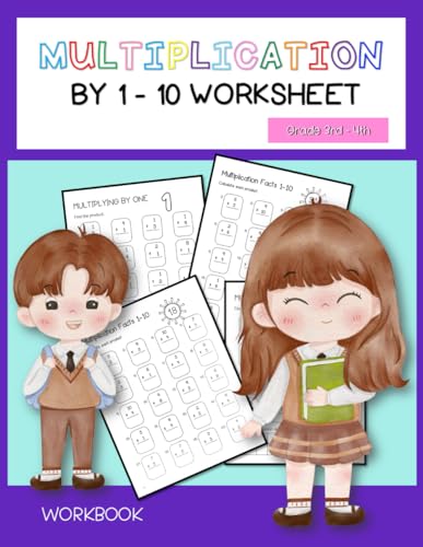 Workbook Multiplication By 1-10 Worksheet Grade 3rd-4th: Reproducible Math Practice Multiplication Facts Fluency