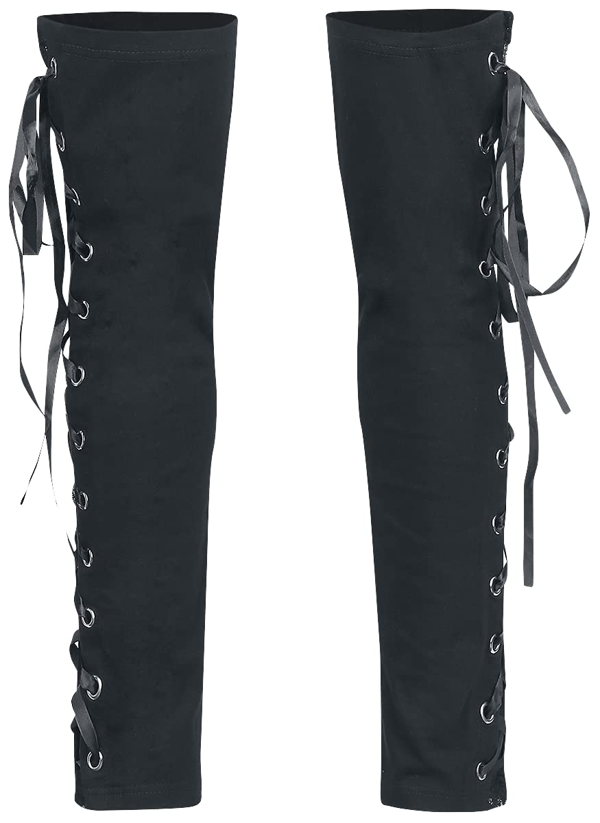 Gothicana by EMP Damen schwarze Beinstulpen mit Schnürung