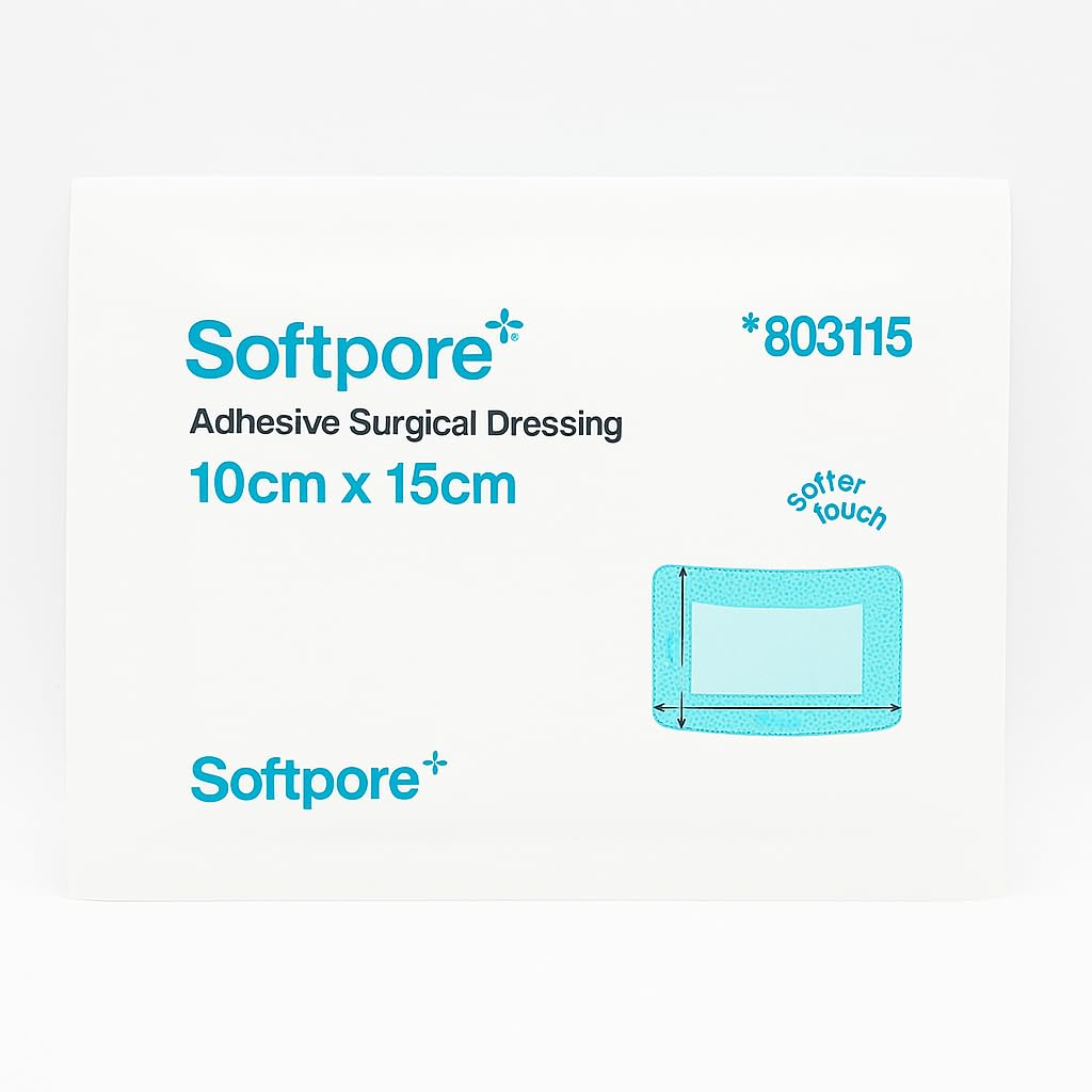 MediSale Softpore Adhesive Surgical Dressing – 10cm x 15cm (Pack of 10 Single Dressings) | Breathable, Low-Adherent Wound Dressing for Gentle Protection
