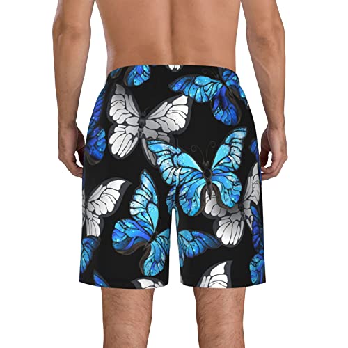 Kkaingg Dark Blue Butterflies Men's Swim Trunks Board Swim Shorts Swimsuit Swimwear Bathing Suit Funny Men's Beach Shorts3