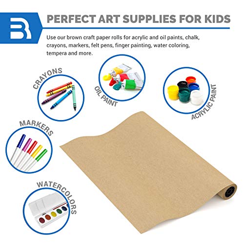 image for Bryco Goods Brown Kraft Arts and Crafts Paper Roll - 48 inches by 100 