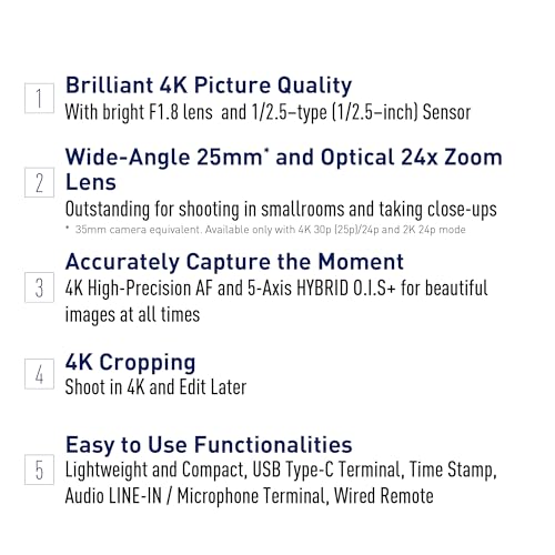 Image of Panasonic VX3 (HC-VX3) 4K Camcorder, Lightweight Video Camera, Record Memories and Moments That Last