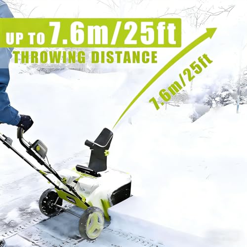 ZHLINGQ 40V Lithium Battery Cordless Snow Blower, 3500W Brushless Motor Snow Thrower with 2/4 Batteries & 1/2 Charger, 50cm/20in Clearing Width, 7.6m/25ft Throw for Driveway & Patio 2Batteries