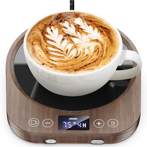 Kaffeewärmer aufgerüstet Tassenwärmer Elektrischer Kaffeewärmer 9 Temperatureinstellungen Schreibtisch Tassenwärmer mit 1-9h Abschaltautomatik für Kaffee Tee Kakao Milch