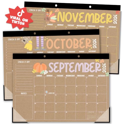 Image of Hadley Designs Large Teacher Desk Calendar 2026-2027 - Desktop Calendar 2026, 18-Month Academic Desk Calendars for School, Home & Office, Cute Classroom Must Haves, Back to School Teacher Gifts