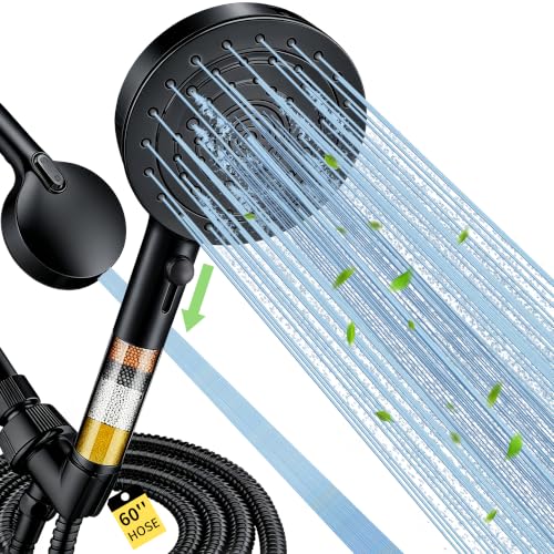 Image of High Pressure Filter Handheld Shower Head with Hose, Matte Black