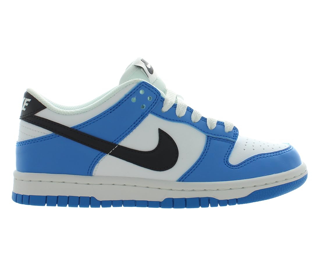 Nike Dunk Low GS Boys Shoes Size 4.5, Color: Photo Blue/Black/White-Blue