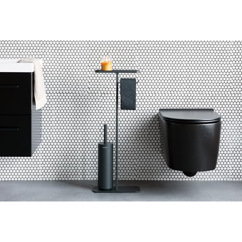 Brabantia - Mindset Toilet Butler - Bathroom Shelf, Toilet Roll Holder and Hygienic Toilet Brush - Corrosion Resistant Steel - Stable and Non-Slip Base - Infinite Grey - 75.5 x 12.5 x 29 cm - Image 2