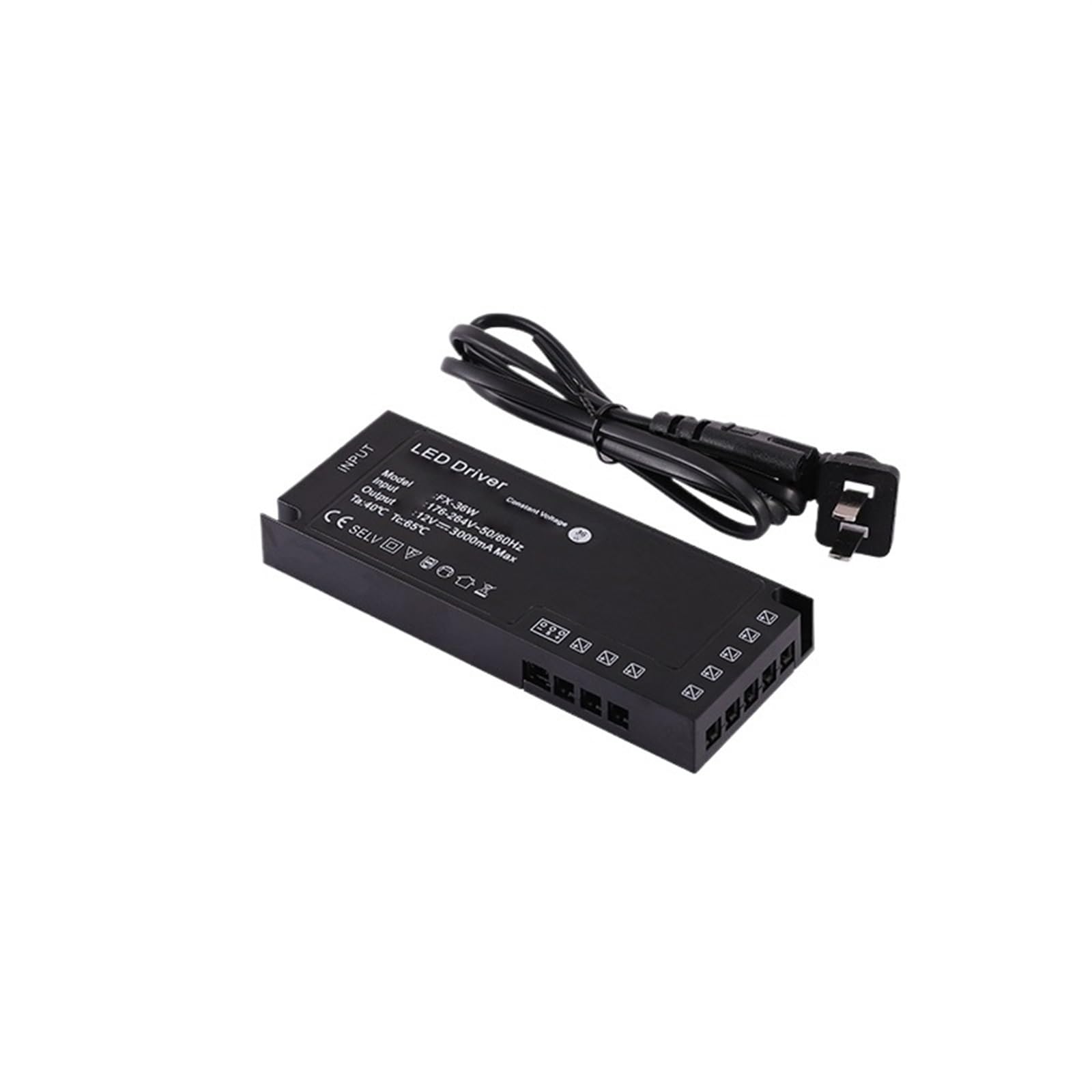 FVJKNWTY AC 176V-265V to 12V 24V 150W Cabinet LED Light Swithching Power Supply Gluing Motion Sensor Constant Voltage Drive Transformer (Color : TS11-1236)