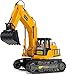 Remote Control RC Excavator Toy Truck with Flashing Lights and SFX - Includes Transmitter and Battery Charger| Battery Operated RC Toy Construction Vehicle for Kids with Cool Sound Effects | Lighting