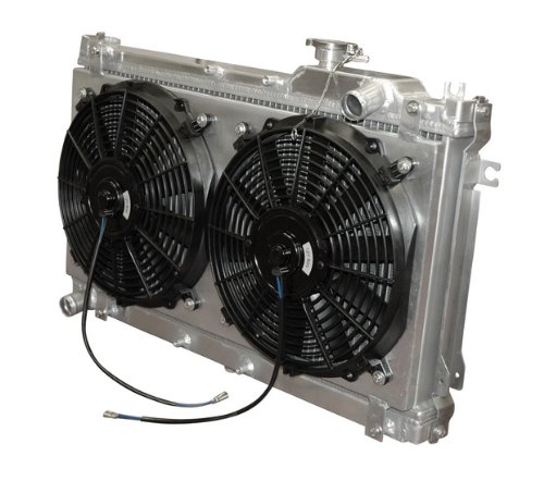 Yonaka 1990-1997 Mazda Miata MX-5 Aluminum Dual Core Lightweight Performance Radiator w/Fans & Shroud Kit