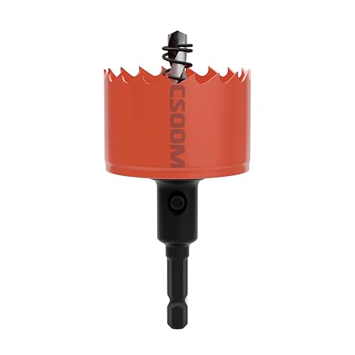 CSOOM Sierra de agujero HSS con vástago hexagonal de 1-2532 pulgadas (1.772 in) para tableros de maíz, cortador de perforación de agujeros para