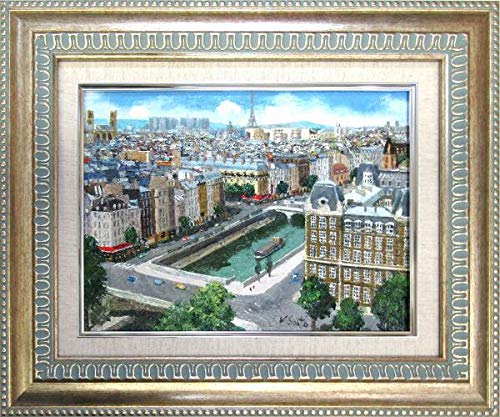 Amazon.co.jp: 斉藤要『パリ(F4号)』油彩画 風景画 街並 セーヌ川