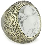 Beyond Rings "Castaway Cabochon" White Howlite Statement Ring