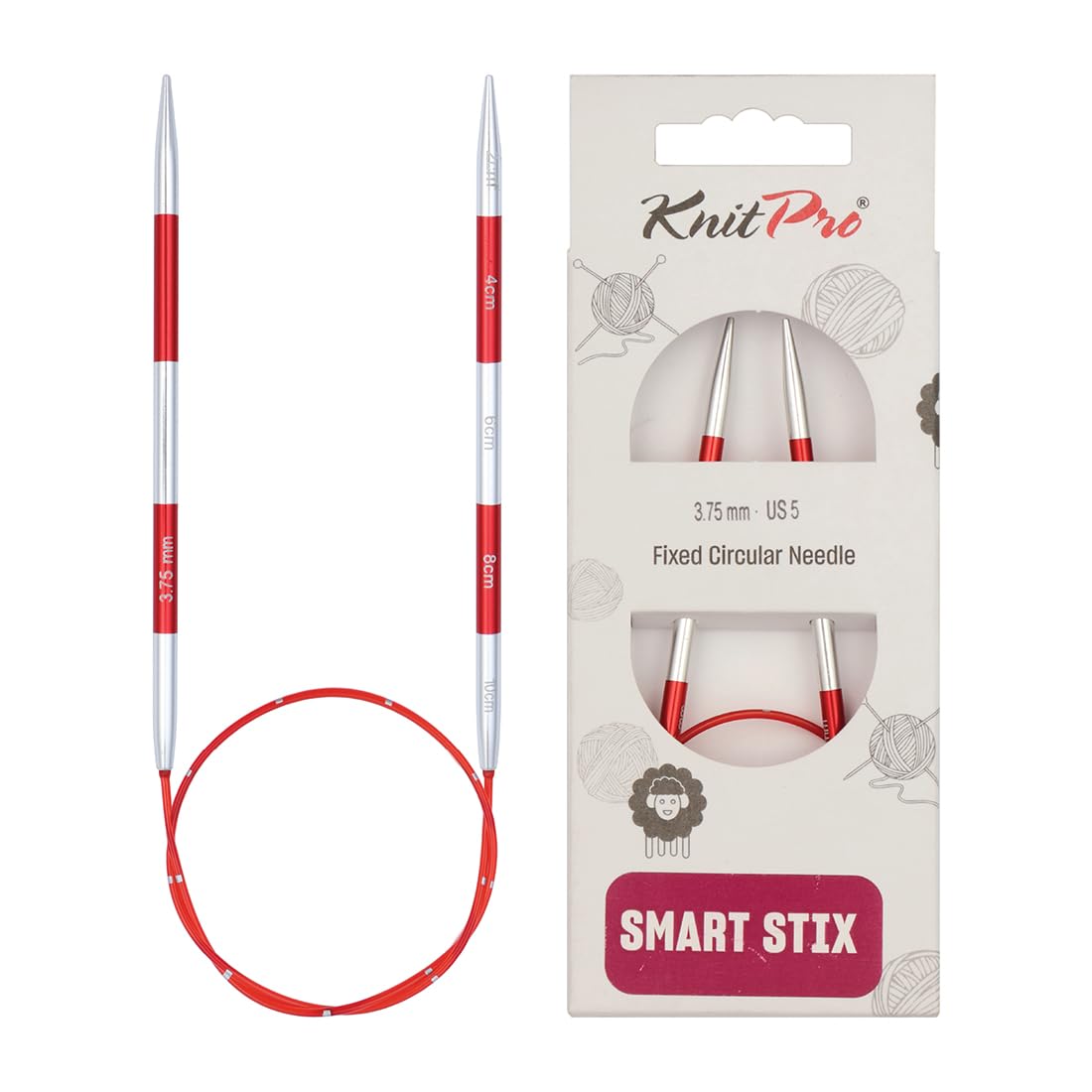 KnitPro Smartstix Fixed Circular Needles 16" (40cm) | 3.75mm