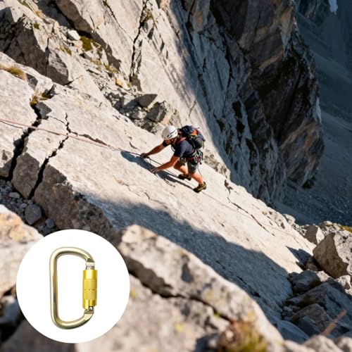 Mosquetón de montaña con seguro automático para escalada deportiva y rappel seguro 3