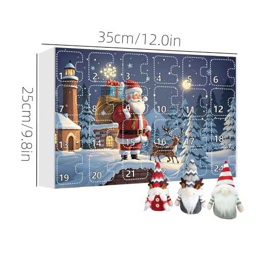 Nigrity NIG001 2024 Christmas Gnome Advent Calendar, 2024 Christmas Countdown Calendar With Collectible Gnome Plush Dolls Toy, 24 Day Christmas Advent Calendar, Christmas Gifts For Adults And Kids thumb #1