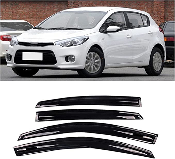 EZURI Cortavientos para ventanilla de Coche para KIA K3S 2014,Ventanas Laterales Delantera Trasera Protector Humo Lluvia Visera Deflector