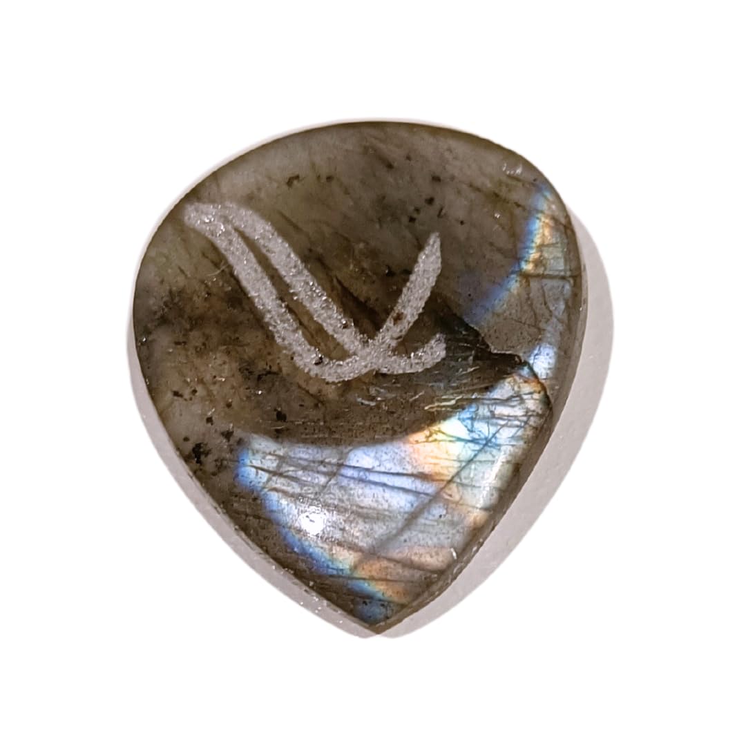 Plettro artigianale in pietra rara per chitarra con impronta anatomica (Nativo Picks Rare Stones – BLUE OCEAN TRANSPARENT)