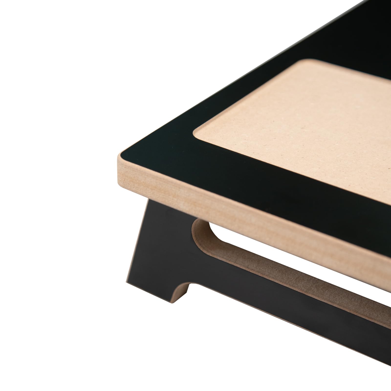 MeansWood Bridge Supporto Professionale Ergonomico Monitor Nero Lucido in MDF Secondo Schermo, Laptop, TV MADE IN ITALY