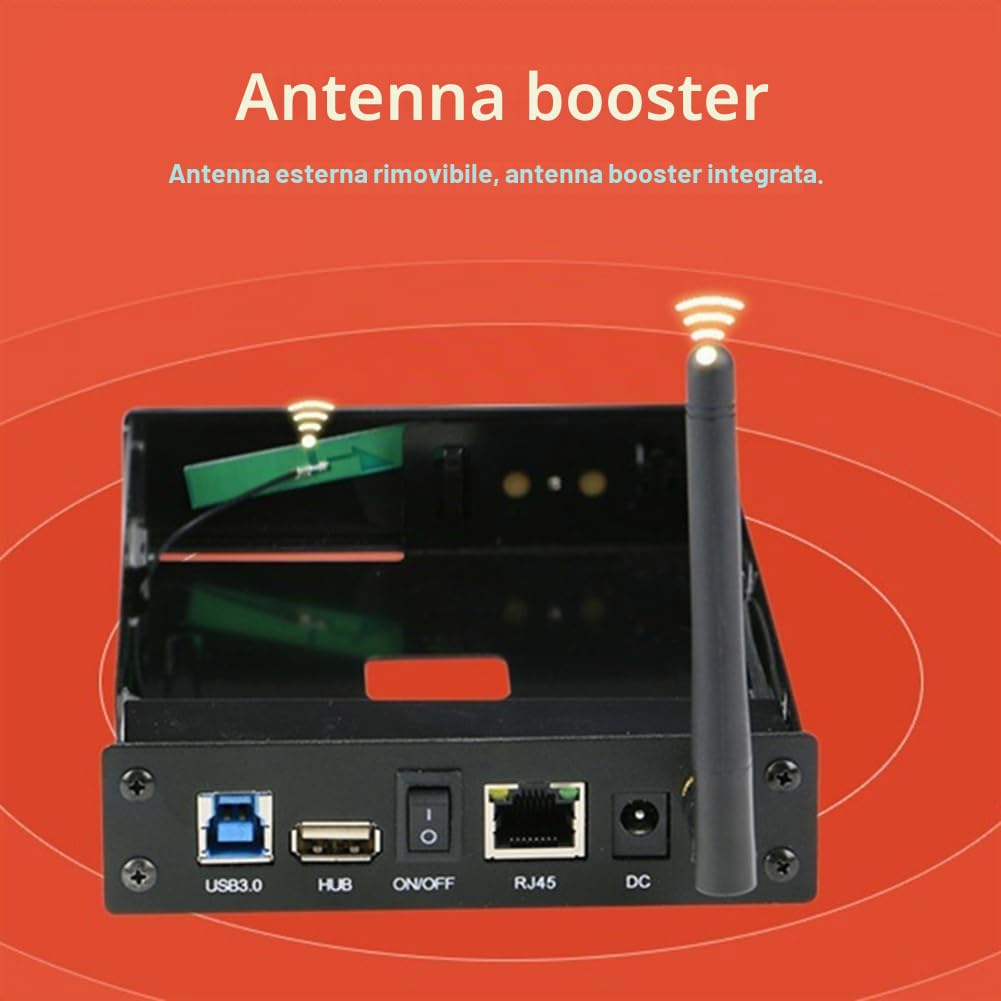 portatile per Hard Disk SSD da 3,5 Pollici USB 3.0 RJ45 Ethernet NAS Server Streaming di Rete Storage per Enclosure Spina UE