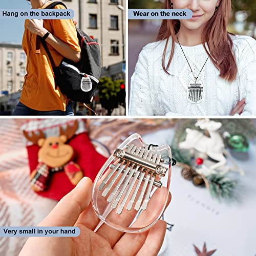 VIVP-8-Keys-Mini-Kalimba-Thumb-Piano-Crystal-Clear-Acrylic-Finger-Piano-Portable-Marimba-Musical-Handmade-Instruments-with-Lanyard-Chain-Good-Accessory-Pendant-Easter-Gifts-Easy-to-Learn