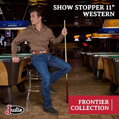 Justin Show Stopper 11” Western Boots for Men - Frontier Collection - Square Toe Leather Men’s Cowboy Boots with Comfort Footbed, Non Slip Outsole2