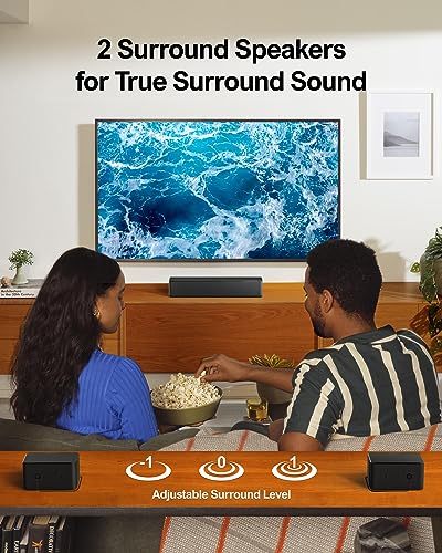 ULTIMEA 5.1 Soundbar with Dolby Atmos, 3D Surround Sound System Sound Bar for TV, TV Sound Bar with Wireless Subwoofer, Surround and Bass Adjustable Home Audio TV Speakers, Poseidon D60 Series - Image 4