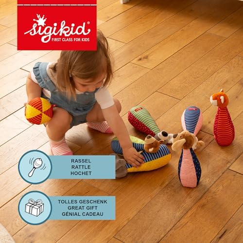 3. Bild von SIGIKID 49520 Kegelspiel Soft PlayQ Mädchen und Jungen Babyspielzeug empfohlen ab 3 Monaten mehrfarbig