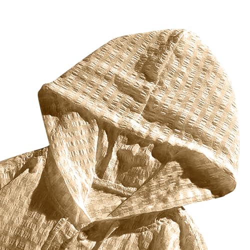 Cambkatl Men's Long Sleeve Plaid Linen Hoodies - 2025 Fall Loose Button Down Casual Lightweight Gingham Beach Shirts4