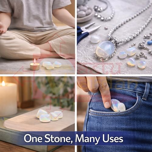 Image of Crystal Opalite Tumble Stone |50 gm Tumbled Gemstones | Reiki Healing Stones | Home Decor Pebbles | Aquarium Gravel | Garden & Table Decor