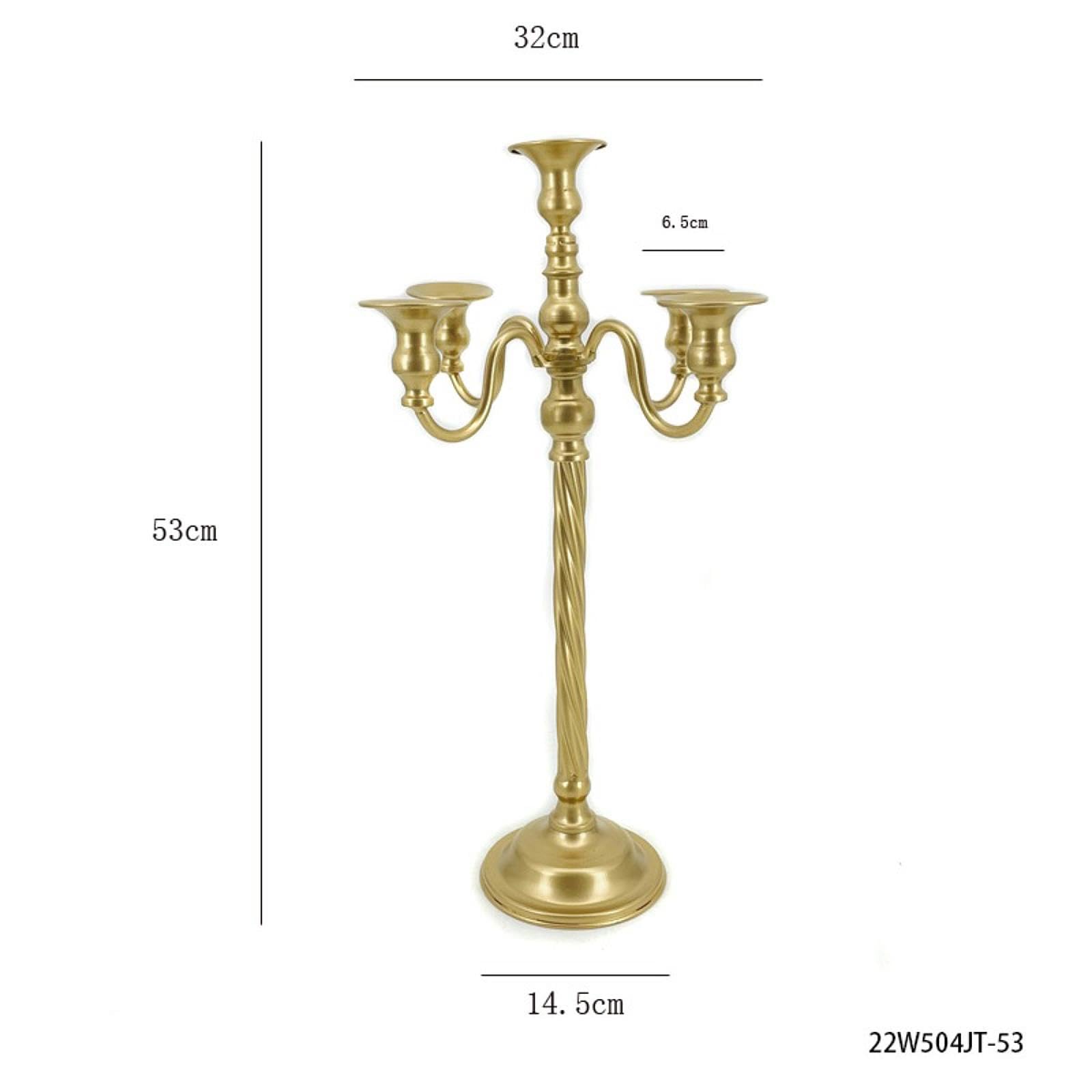 Candelabro de Pie, Candelabro de 5 Brazos, Adorno de Candelabro para Hotel, 14.5 Cm X 53 Cm