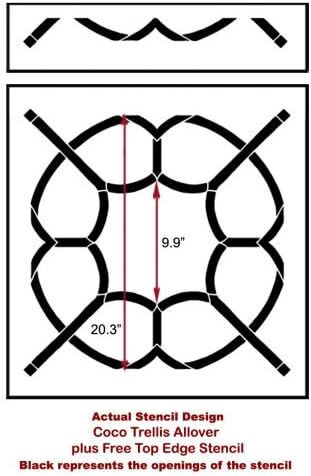 Coco Trellis Wall Stencil – Wall Painting Stencils for Easy Room Makeover – Large Stencil for Painting Walls – Stenciling Instead of Wallpaper Saves Money – Quality Stencils for Walls and Floors