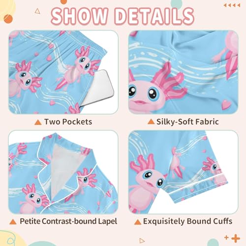 Silk Pajama Sets Short Sleeve Pajamas 2 Piece Pjs Set3