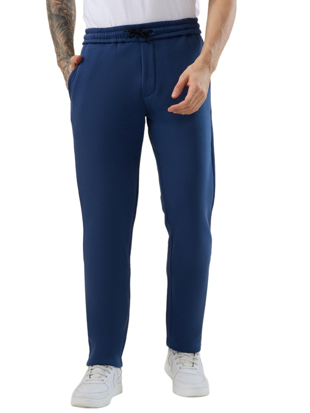 status quo Men’s Solid Regular Fit Track Pants with Drawstring Waist & Contrast Side Panel-picture-20
