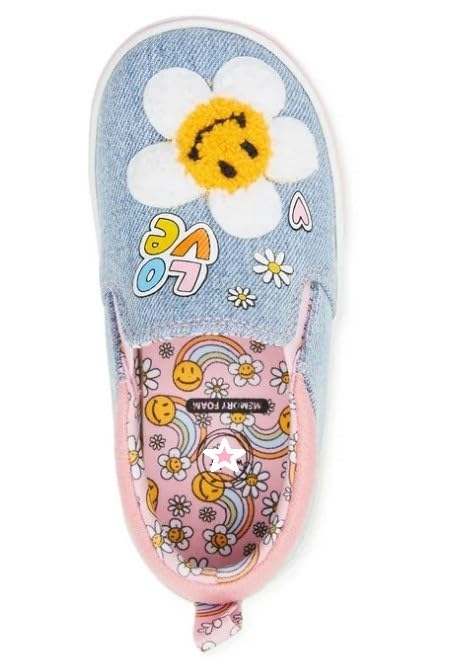 Girls Toddler Denim Daisy Patch Shoes (Denim Blue, US Footwear Size System, Toddler, Numeric, Medium, 10)3