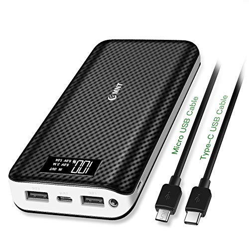 Portable Charger,24000mAh Power Bank EMNT 2.4A Quick Charge 2.0 Compact USB Type C