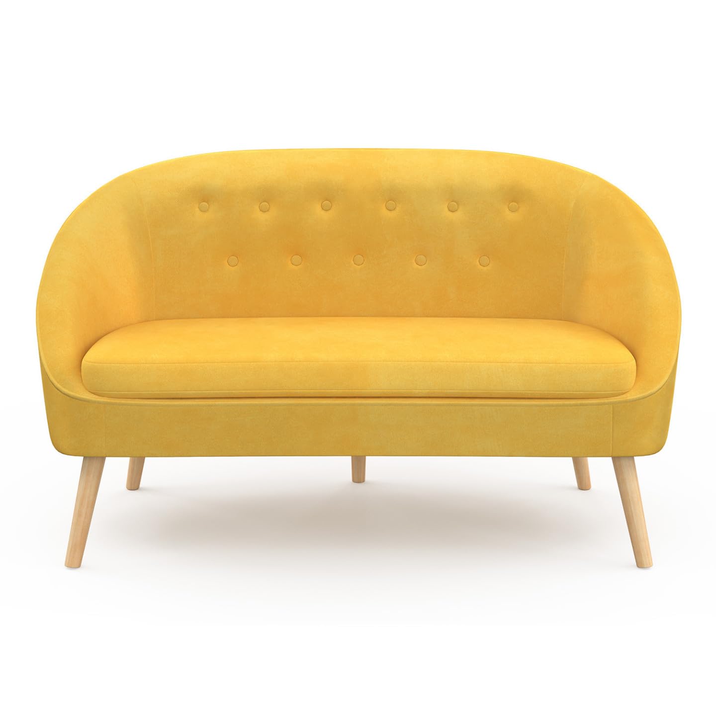 IDMarket - Sofá de terciopelo Sonia amarillo