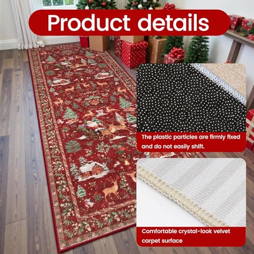 Tapis de Noël exquis aux finitions soignées idéal pour sublimer une chambre à coucher - 5