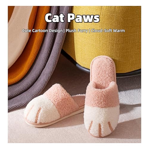 Women's Cat Claw Cartoon Slippers - Fuzzy Plush Cloud-Soft, Non-Slip Sole, Couple Style for Indoor Home3