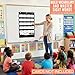 Pocket Chart for Classroom - 5+1 Small Black Pocket Chart for Alphabet Learning Word Wall Calendar Daily Schedule Sentence Strips Sticker Display, Teacher Supplies for Preschool Kindergarten & Home