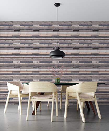 Image of DWELLSINDIA 3D Natural Wood Self Adhesive Peel and Stick PVC Wallpaper Waterproof, Scratch Resistant, Laminated (41CM X 244CM, Natural, Multicolor)