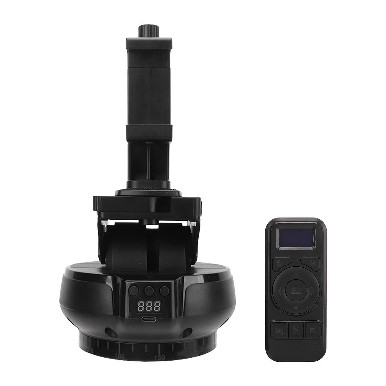 KIMISS Cabezal Panorámico Motorizado, 2 Trípodes Panorámicos 4G Control Remoto Trípodes Monopiés 100 M 360 Grados para Teléfono Móvil Rotación de Cámara ±35 9 Engranajes Velocidad Ajustable