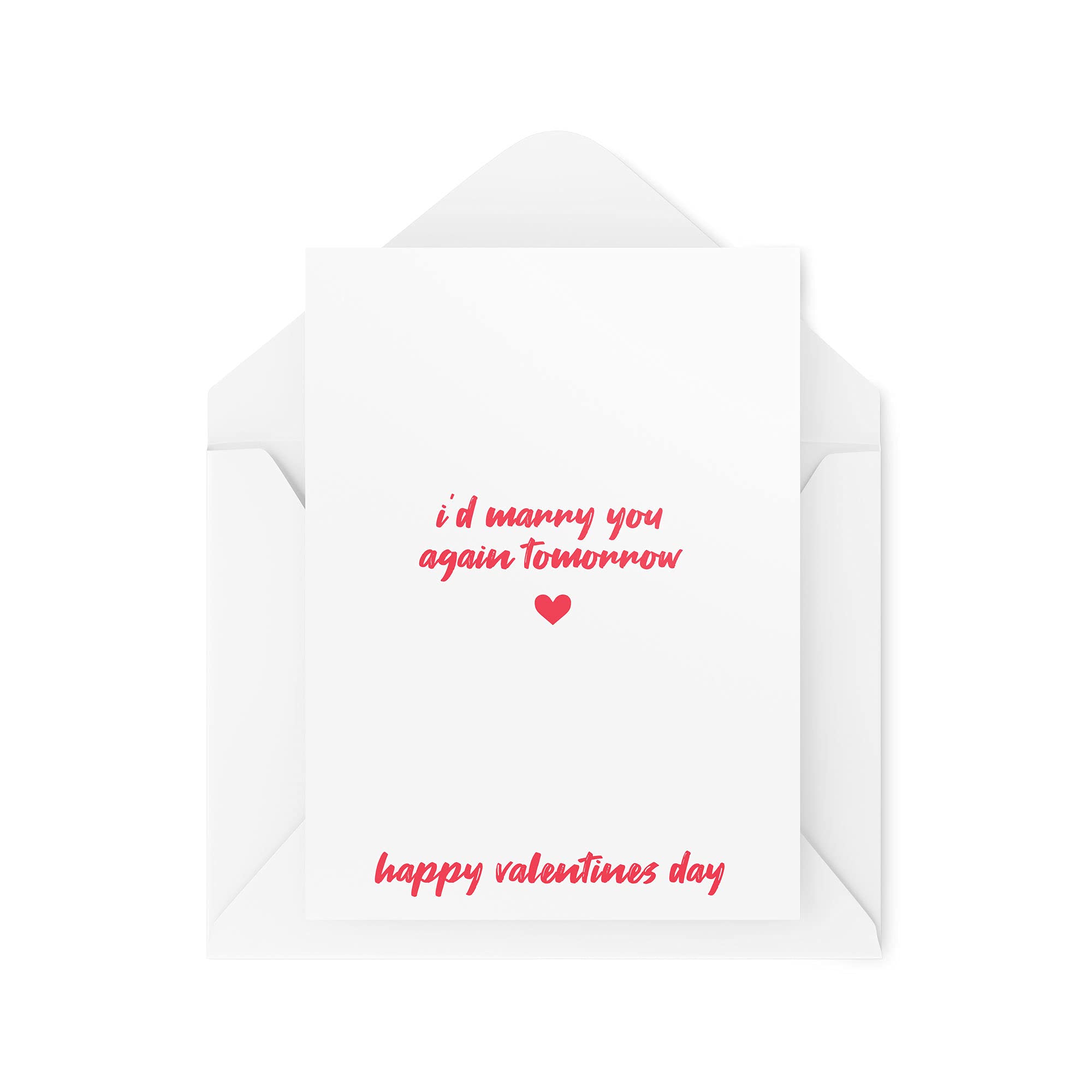 Valentines Cards Husband or Wife, Couples Card, I'd Marry You Again Tomorrow, for Her for Him Girlfriend Boyfriend Valentines CBH450