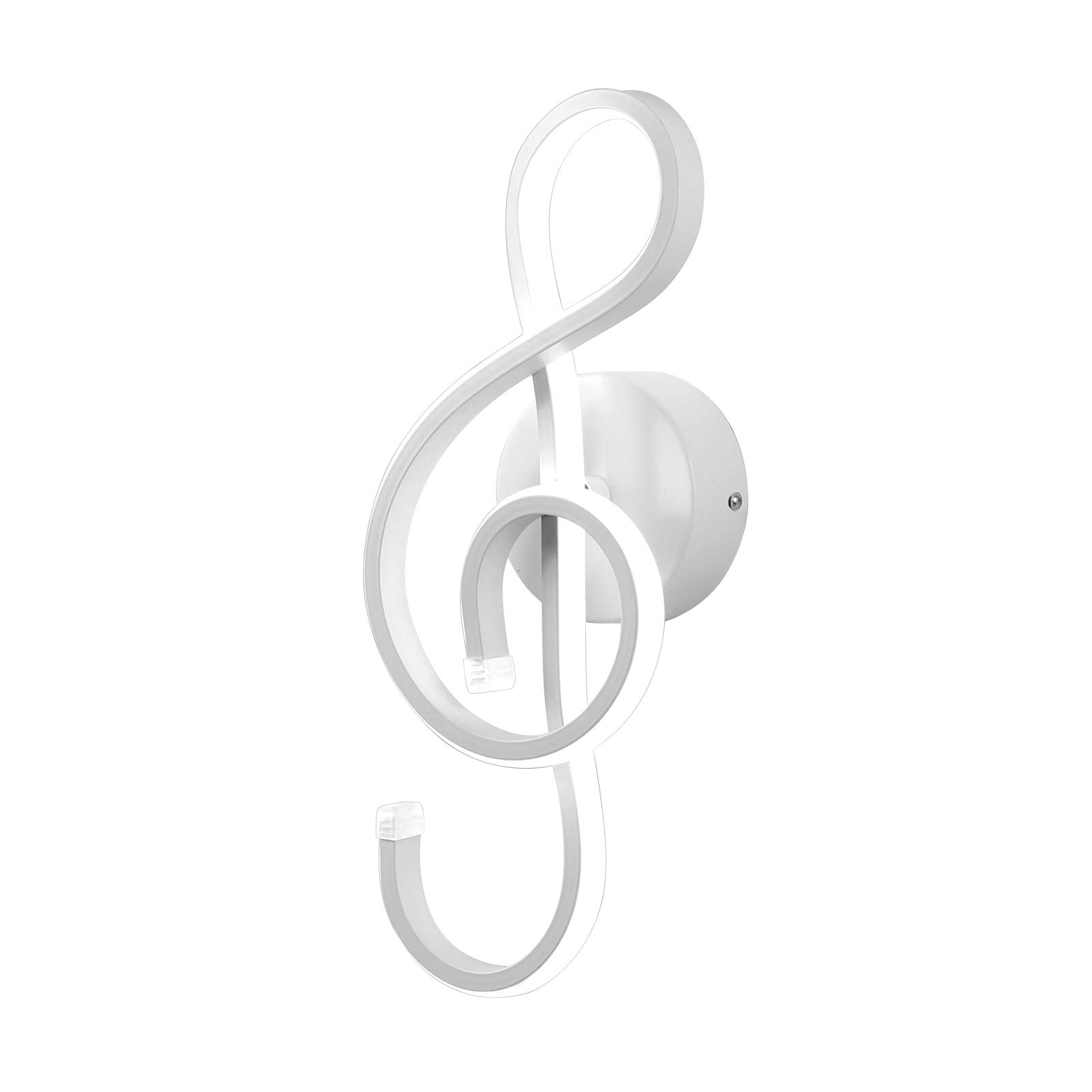 Kawell 22W Indoor LED Wall Light Modern LED Wall Sconce Light Creative Wall Lamp LED Music Symbol Art Decoration for Bedroom Living Room Cafe Lounge Stairs Corridor, White 6000K