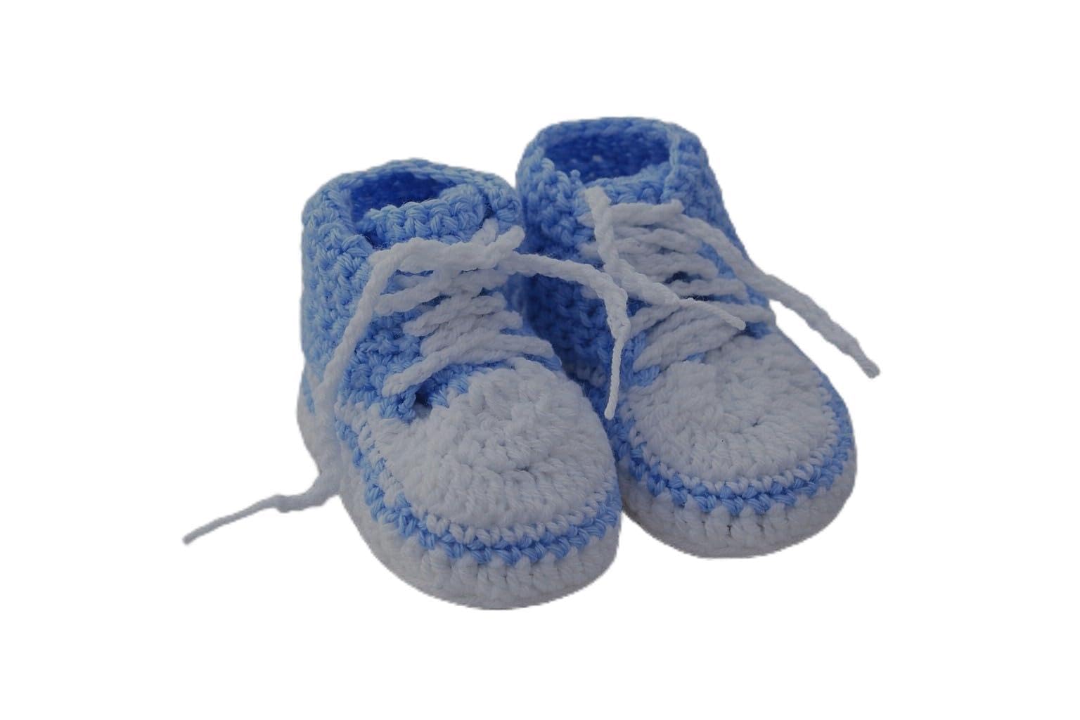 Crochet Baby Booties for Boys | 100% Handmade Woolen Shoes with Tie-Up Closure | Soft & Cozy Knitted Footwear for Infants|Perfect Baby Shower Gift and for Photoshoot. Sold by Click and Pick-image-18