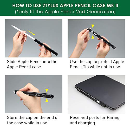 Ztylus Metal Apple Pencil Protective Case Mk Ii For Apple Pencil 2Nd Generation, Aircraft Grade Aluminum, Ipad Pro 11 12.9 Inch 2018, Black #TOP4